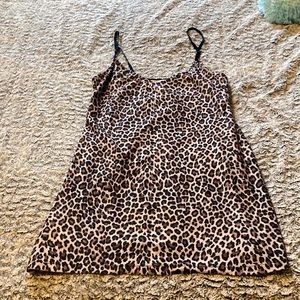 NWOT-RARE Vintage Victoria Secret leopard print body con mini slip dress-Size M.